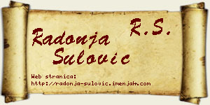 Radonja Šulović vizit kartica